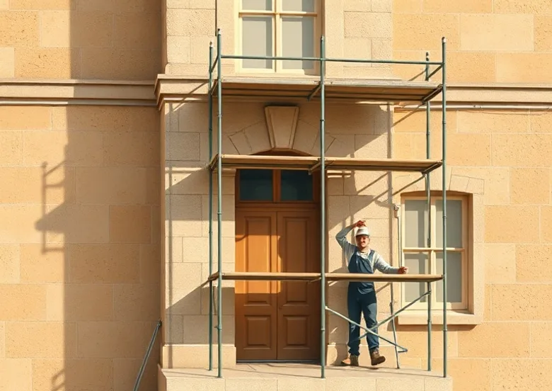 Ravalement de façade en pierre, nettoyage et application d'enduit